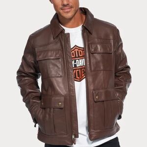 Harley-Davidson NWT Men's Portage Midweight Leather Jacket‎